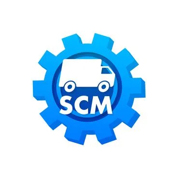 Scm icon. Simple creative element. Icon with scm. Stock Illustration