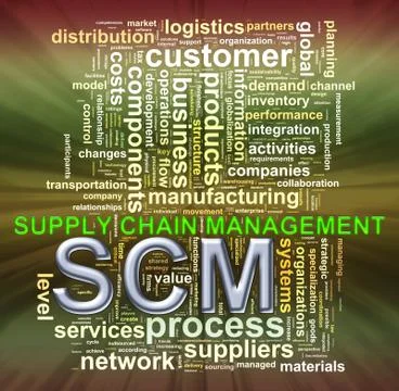 Scm word tags wordcloud Stock Illustration