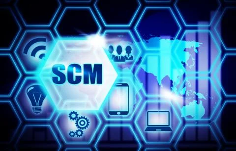 SCM,background model concept Business Internet ,Innovation Computer Data Stock Illustration