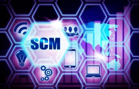 SCM,background model concept Business Internet ,Innovation Computer Data Stockillustratie