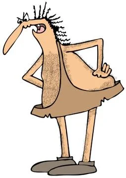 Scolding caveman Stock Illustration