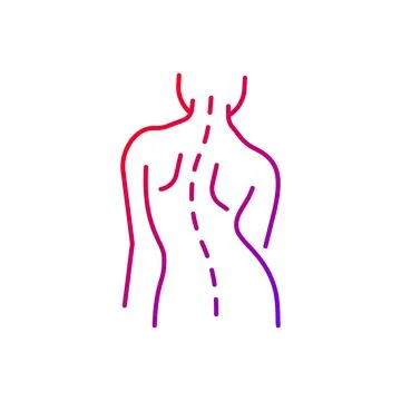 Scoliosis gradient linear vector icon Illustrazione stock