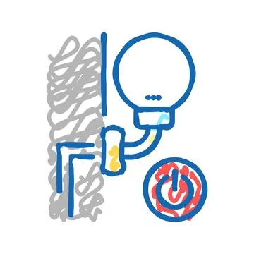 Sconce installation icon doodle illustration Stock Illustration