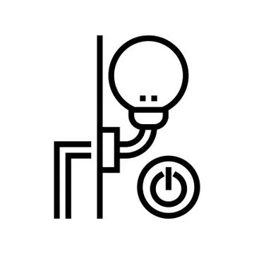 Sconce installation line icon vector illustration Stock Illustration