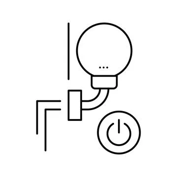 Sconce installation line icon vector illustration Stock Illustration
