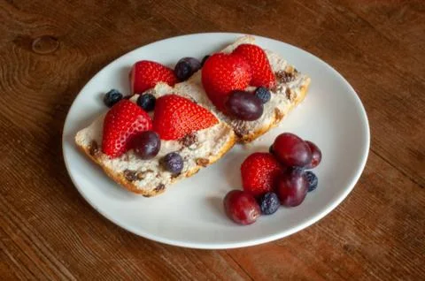 Scone with Fresh Fruit Stock Photos