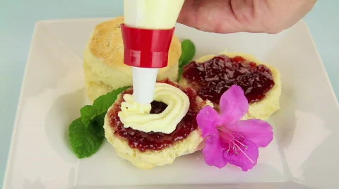 Scones And Cream 스톡 동영상 832089