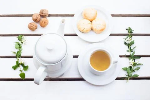 Scones and tea Stock Photos
