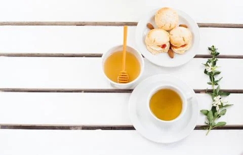 Scones and tea Stock Photos