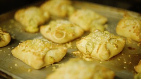 Scones with cheese cooked in the oven Stock Footage 69778841