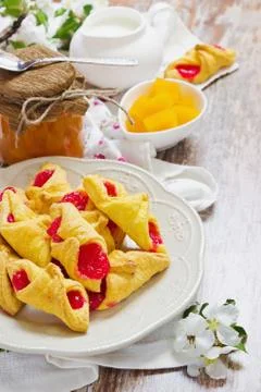 Scones with jam Stock Photos