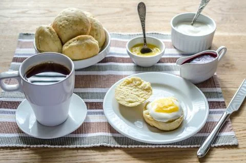 Scones with lemon curd Foto stock