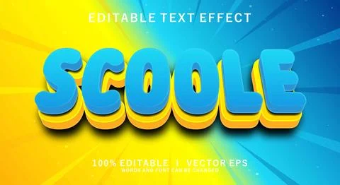 Scoole vector text effect with modern style design Illustration