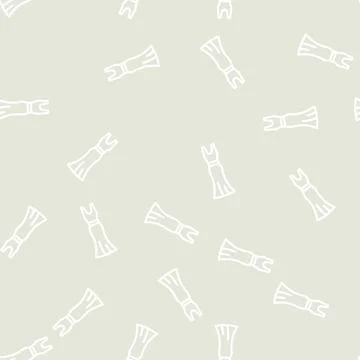 Scoop bride dress line vector seamless pattern Stock Illustration