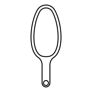 Scoop for bulk products tableware utensil top view contour outline line ico.. Stock Illustration