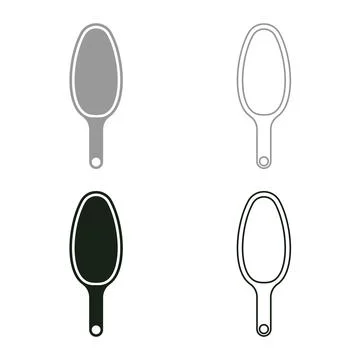 Scoop for bulk products tableware utensil top view set icon grey black colo.. Stock Illustration