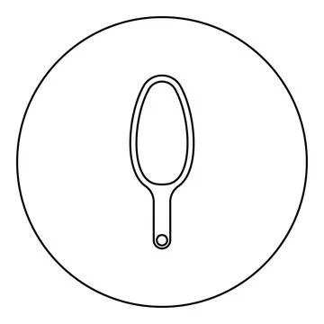 Scoop for bulk products tableware utensil top view icon in circle round bla.. Stock Illustration
