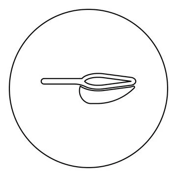Scoop for bulk products tableware utensil icon in circle round black color .. Illustrazione stock