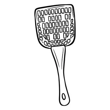 Scoop for a cat tray. Plastic spatula. Stock Illustration