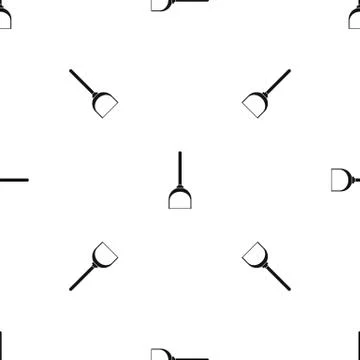 Scoop for cleaning pattern seamless black 库存插图