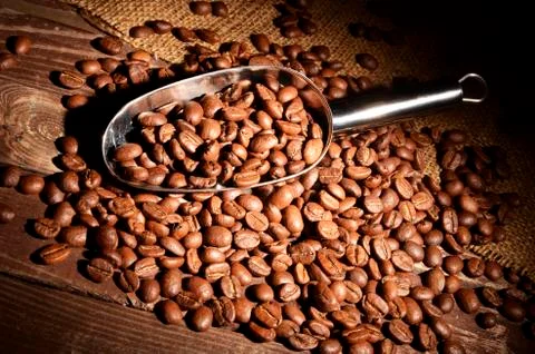 Scoop with coffee Foto stock