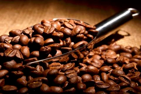 Scoop with coffee Foto stock