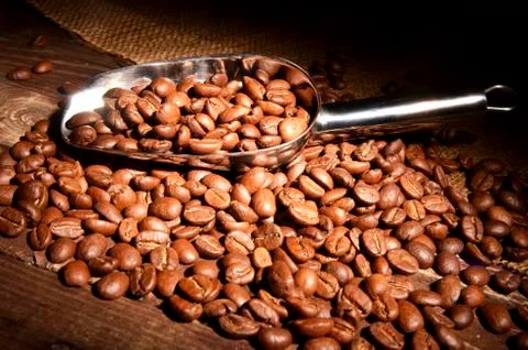 Scoop with coffee Stock Photos