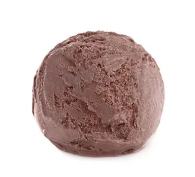 Scoop of delicious chocolate ice cream isolated on white Stock Photos