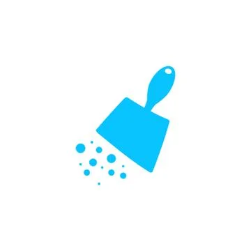 Scoop with garbage icon flat. Stock Illustration