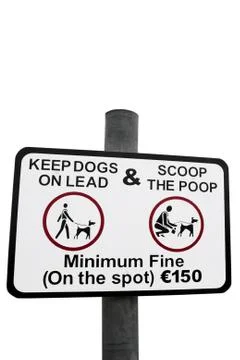 Scoop the poop sign Stock Photos