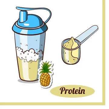 Scoop Protein Shaker Pineapple Stockillustratie