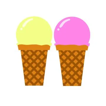 Scooped Ice Cream Simple Flat Illustration Illustrazione stock