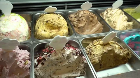 Scooped mix  ice cream ready to be served Stock Footage 242503653