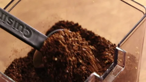 Scooping Fresh Coffee Grounds Stock Footage 61406163