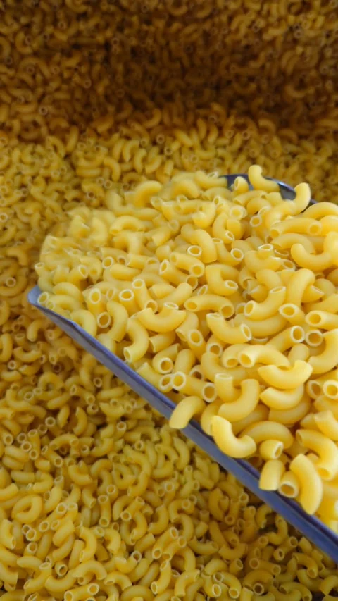 Scooping Macaroni With A Scoop, First Person POV Stock Footage 348132953