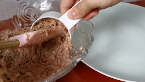 Scooping a Mixture of Ground Beef Stock Footage 231119402