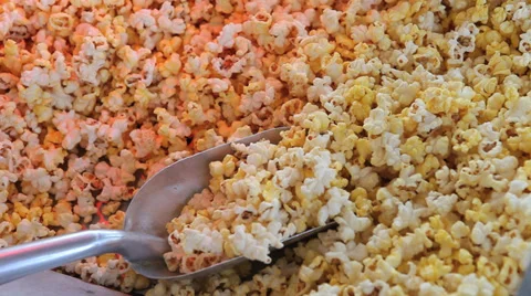 Scooping popcorn close-up Stock Footage 39346706