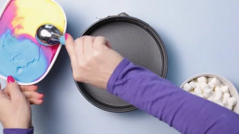 Scooping Rainbow Ice Cream Stock Footage 87771224