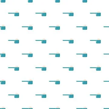 Scoops filled with powder repeating pattern background Illustrazione stock