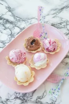 Scoops of ice cream Stock Photos