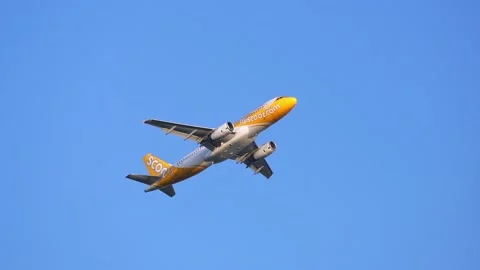Scoot Airbus A320 take off Stock Footage 158034190