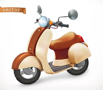 Scooter 3d realistic vector icon Иллюстрация