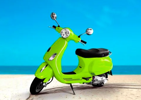 Scooter at the beach Stock Photos