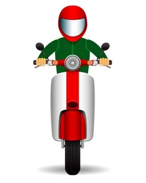Scooter biker. front view. vector illustration. Stock Illustration