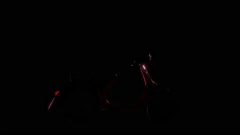 Scooter on a black background caustic glitters. Seamless loop product Stock Footage 234713191