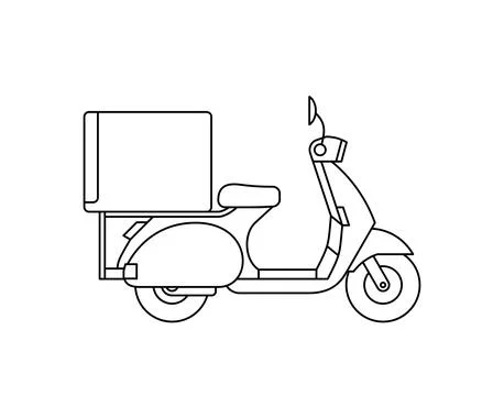 Scooter Courier Stock Illustration