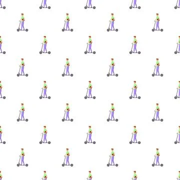 Scooter delivery driver seamless pattern design Stockillustratie