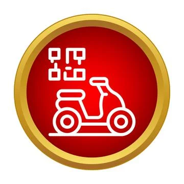 Scooter delivery service with qr code tracking icon 스톡 일러스트