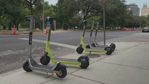 Scooter with empty street austin Stock Footage 219412807