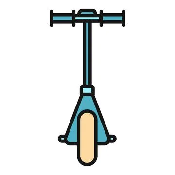 Scooter flat line icon for commute and recreation Stock Illustration